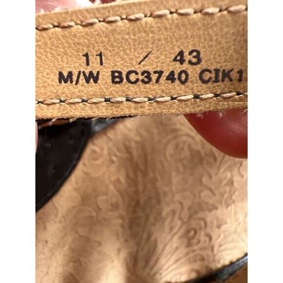 B.o.c Born Concept Womens Black Leather Sandals Size 11 M/W With Floral Design - Picture 5 of 8